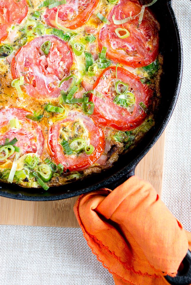Potato Ham Tomato Frittata | uhuvu.com