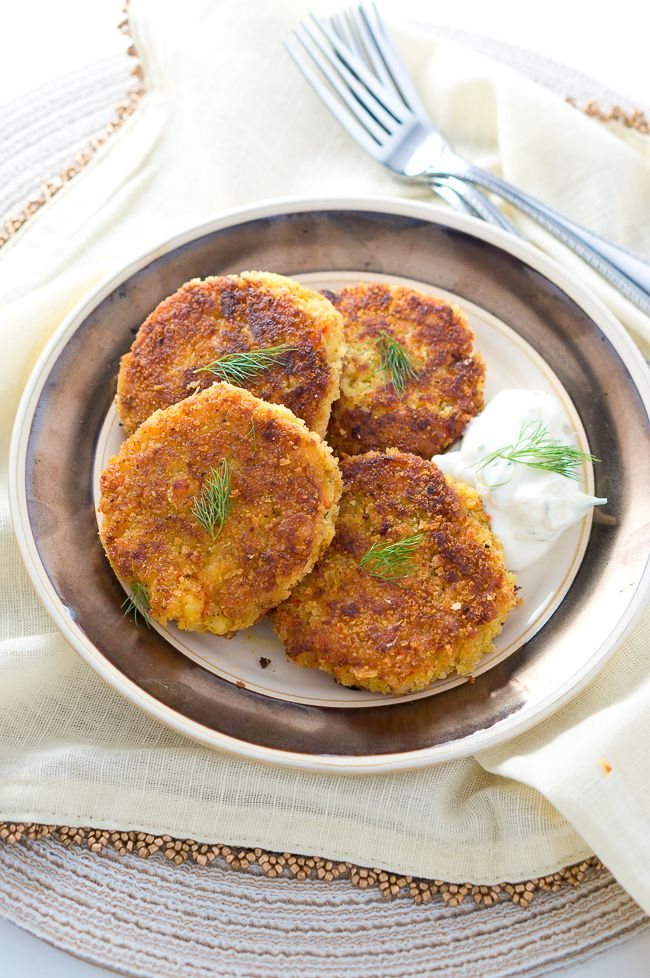 These crispy on the outside and soft on the inside potato patties are quickly done and super delicious. I like to serve them with yogurt garlic dip.