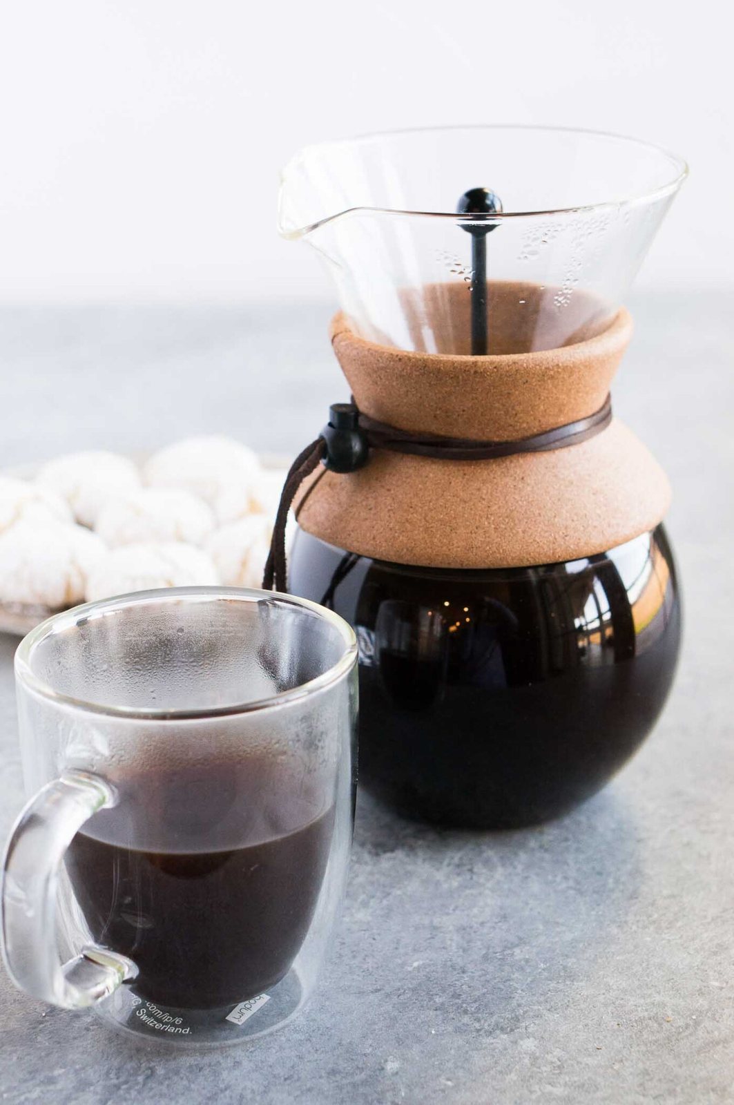 cup of coffee made with pour over coffee maker