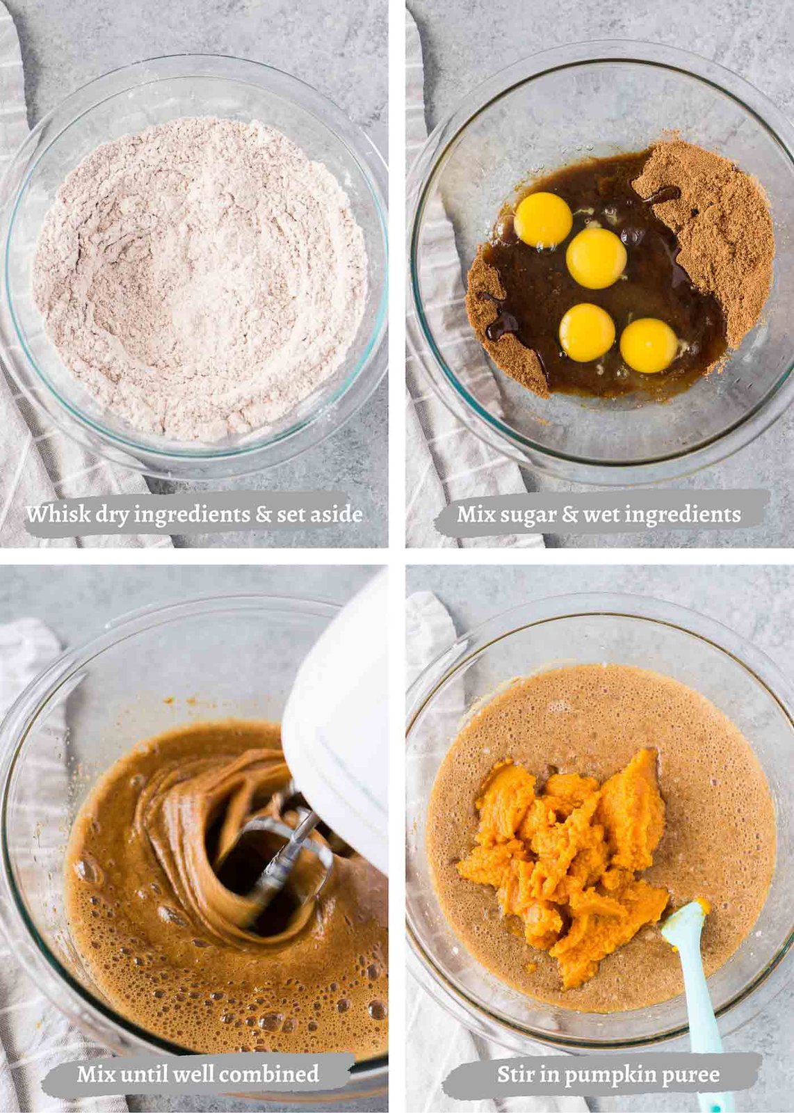 process images of making pumpkin cake 1