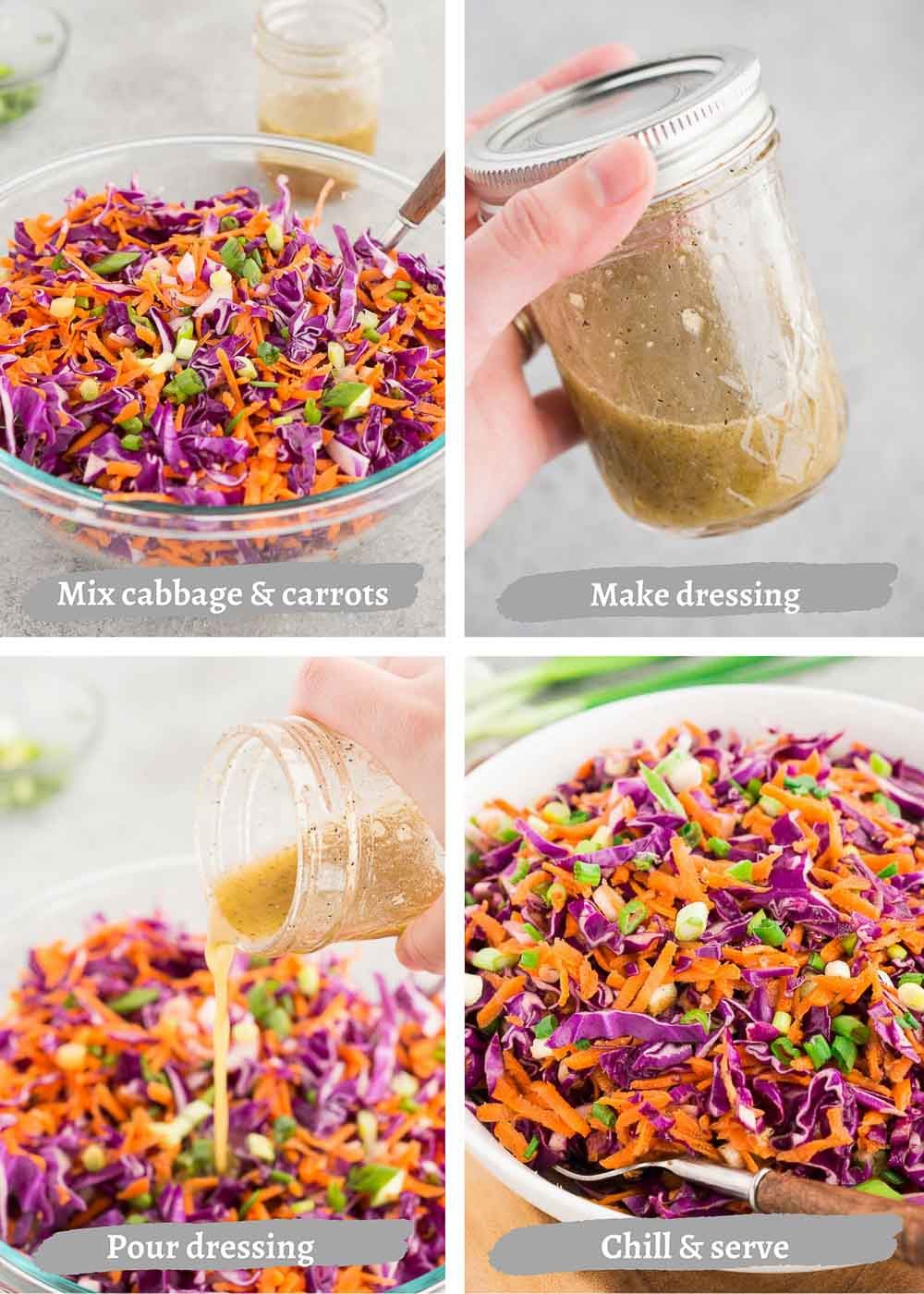 making purple slaw - process shots