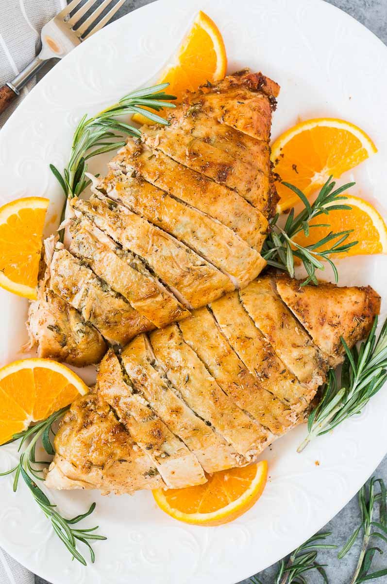 perfectly roasted turkey breast for a family