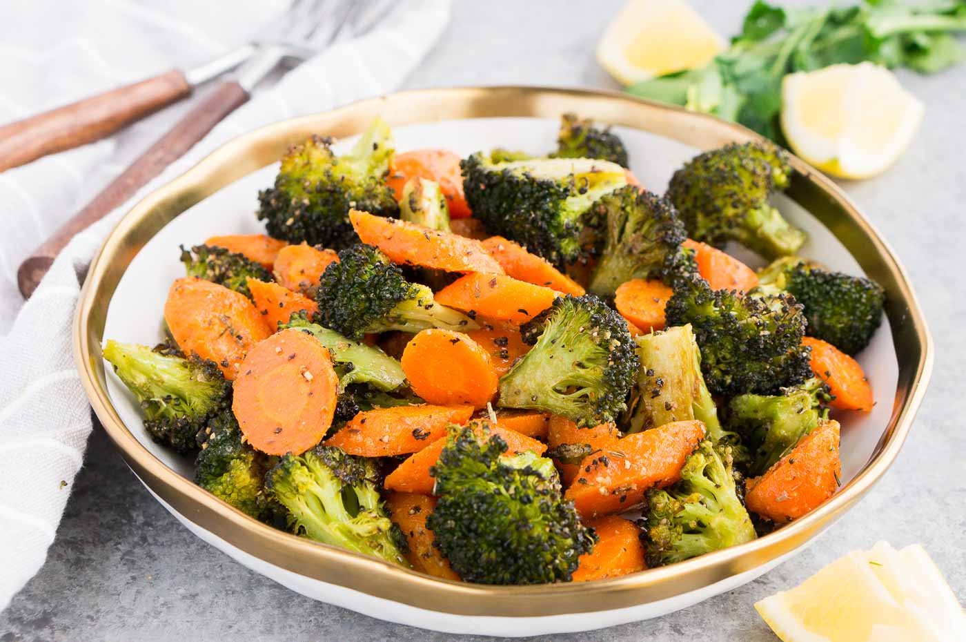 close up image of roasted vegetables on a plate