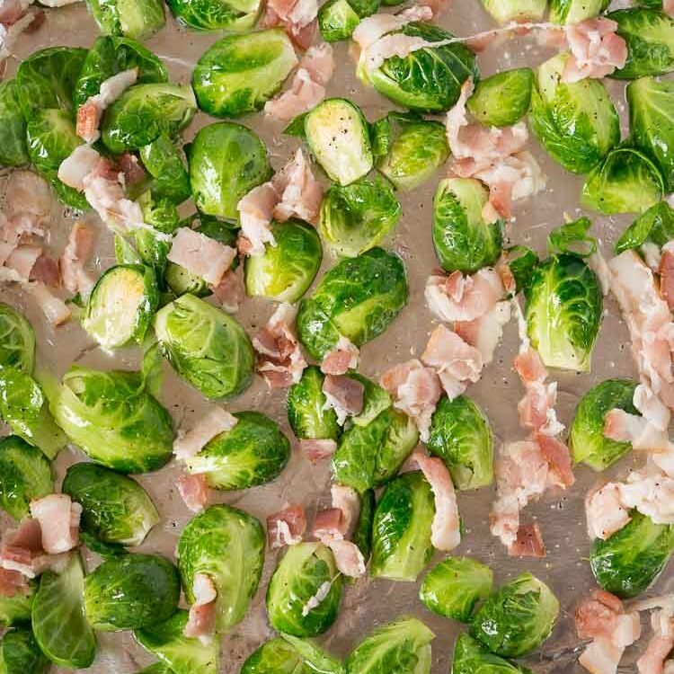 baked brussel sprouts and bacon