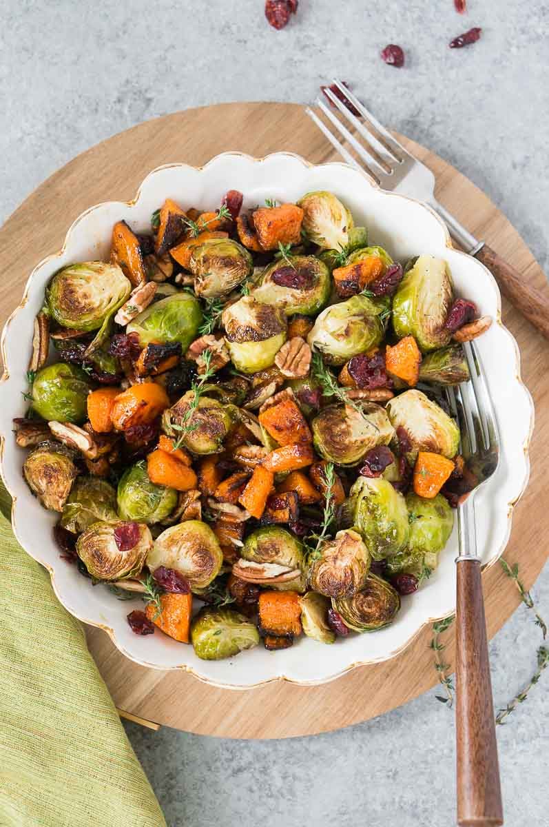 Roasted Butternut Squash and Brussel Sprouts
