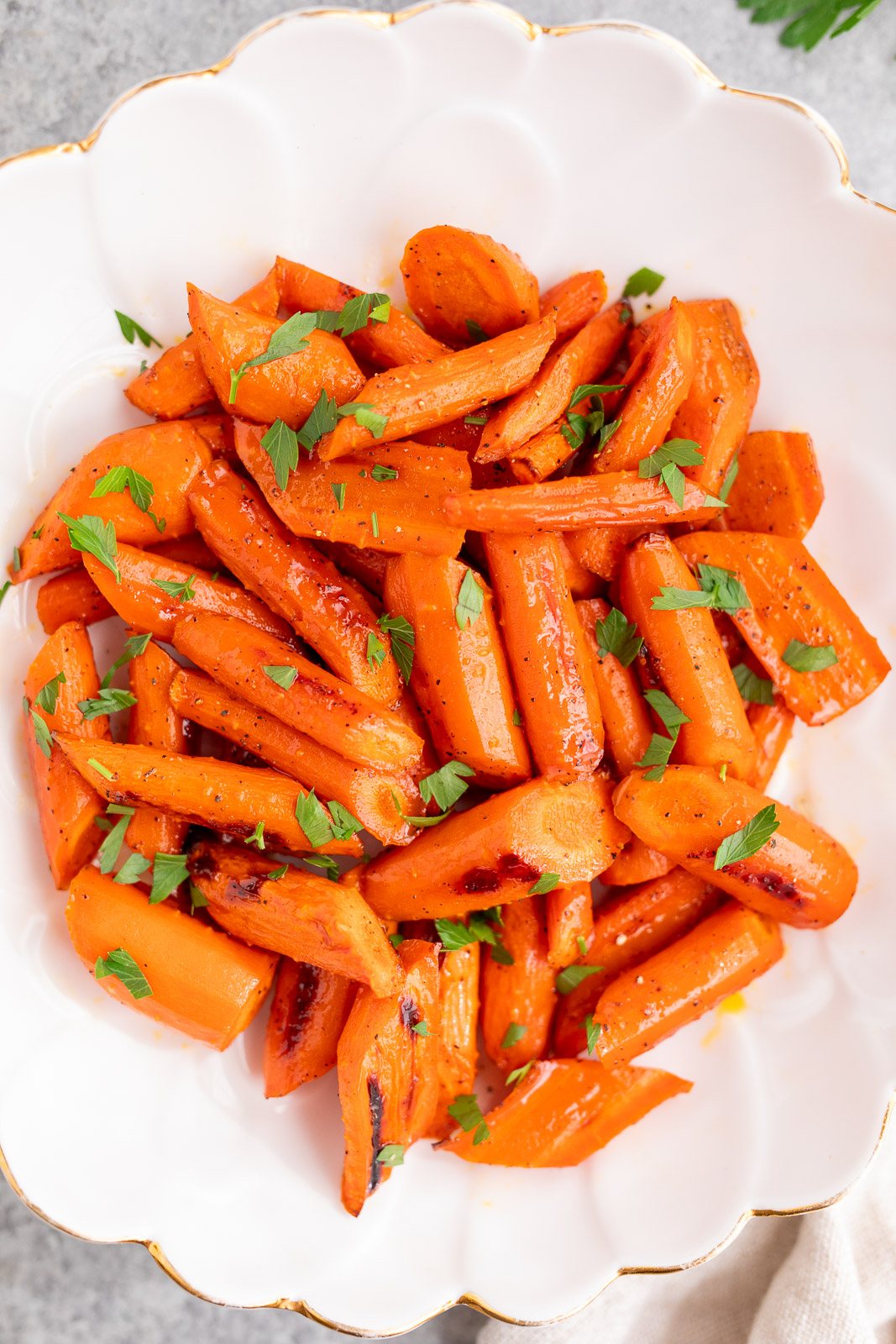 baked carrots with honey glaze in a bowl