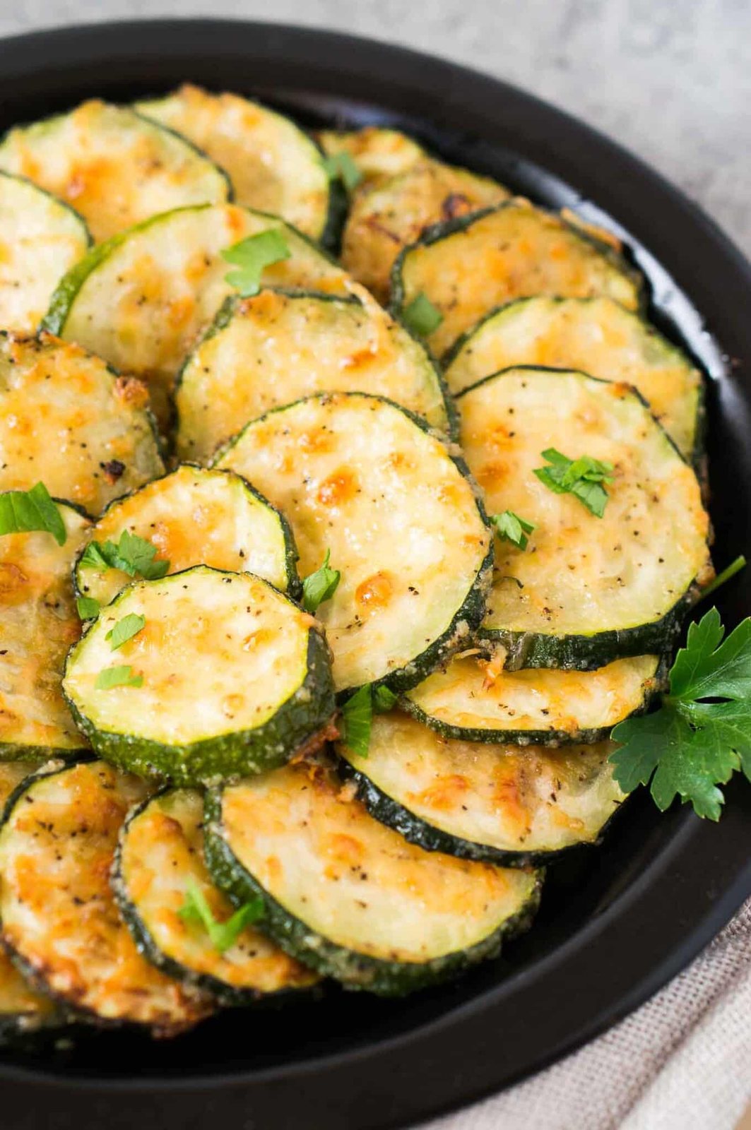 roasted parmesan zucchini slices