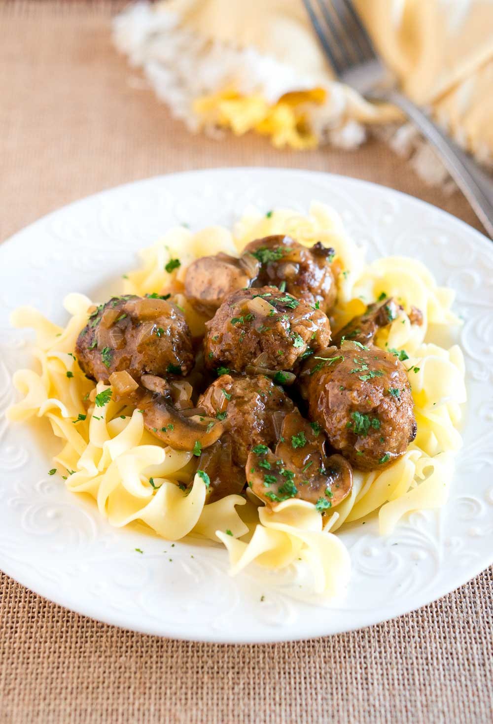 Salisbury Steak Meatballs with Mushroom Gravy