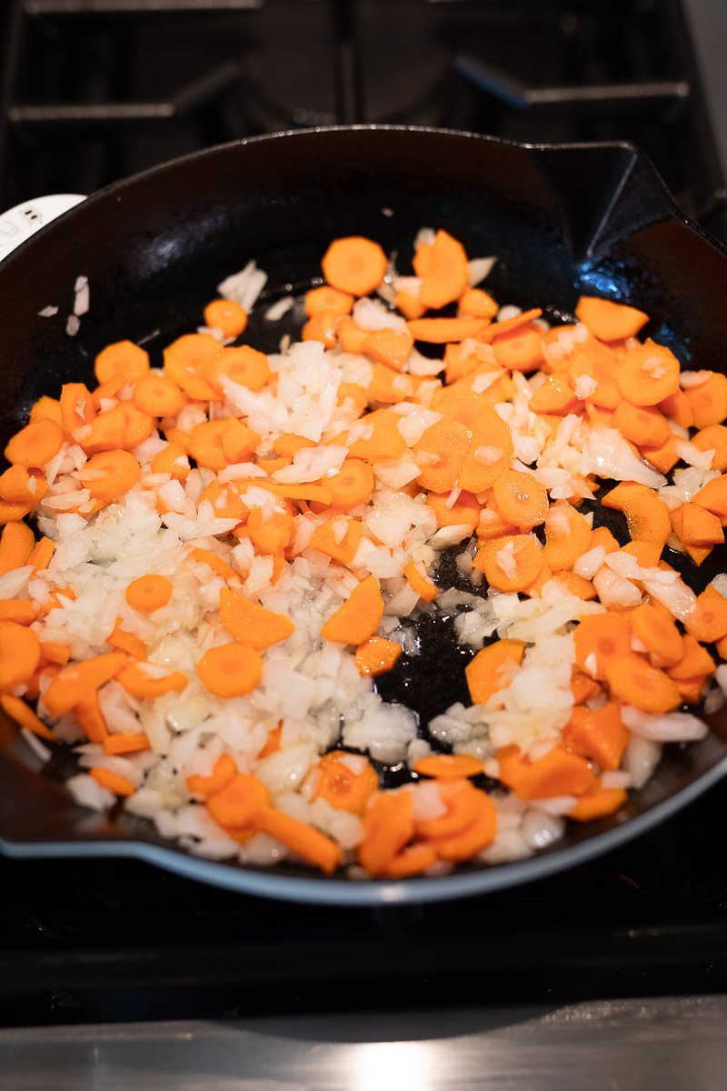 sauteeing vegetables