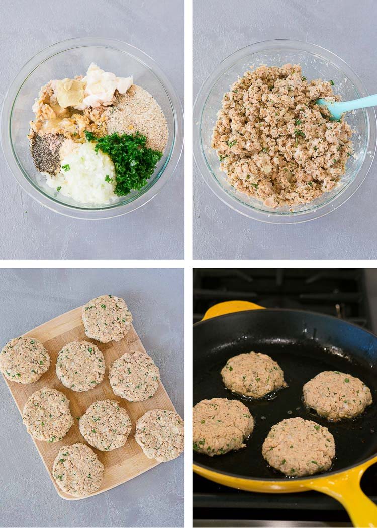 how to make salmon patties - process shots of each step