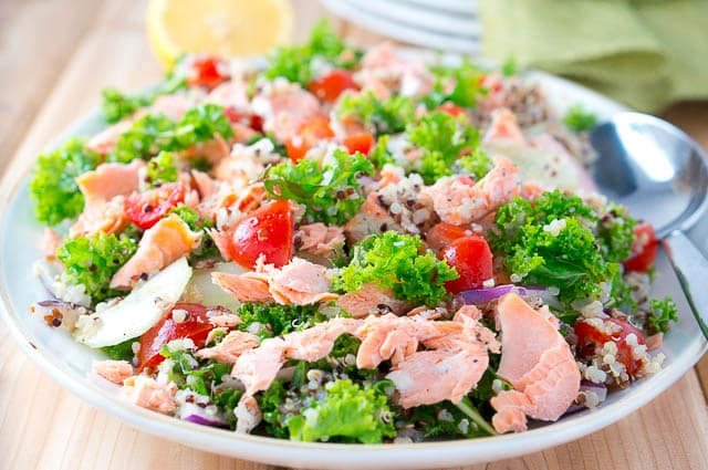 Salmon Quinoa and Kale Salad