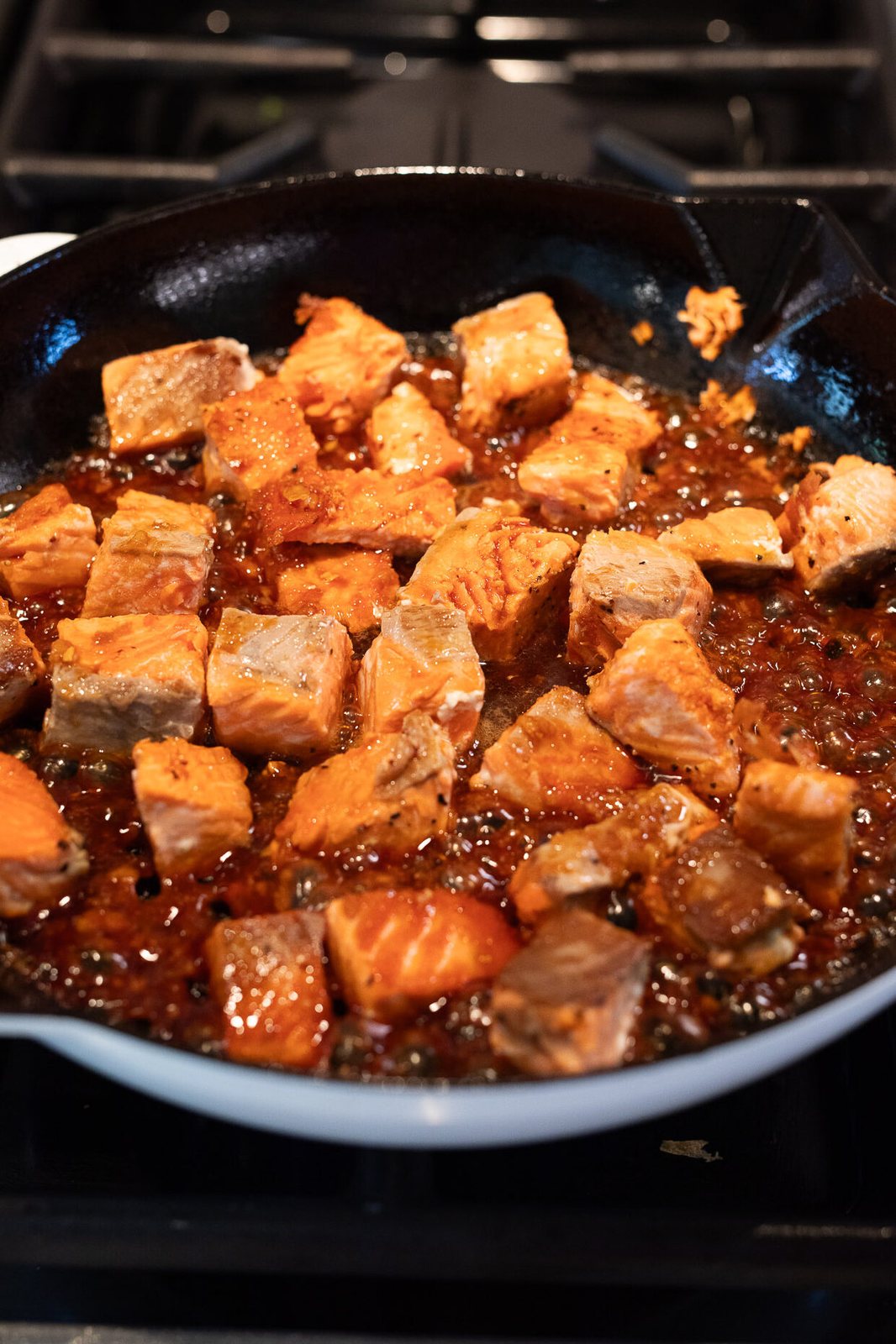 cooking salmon in glaze