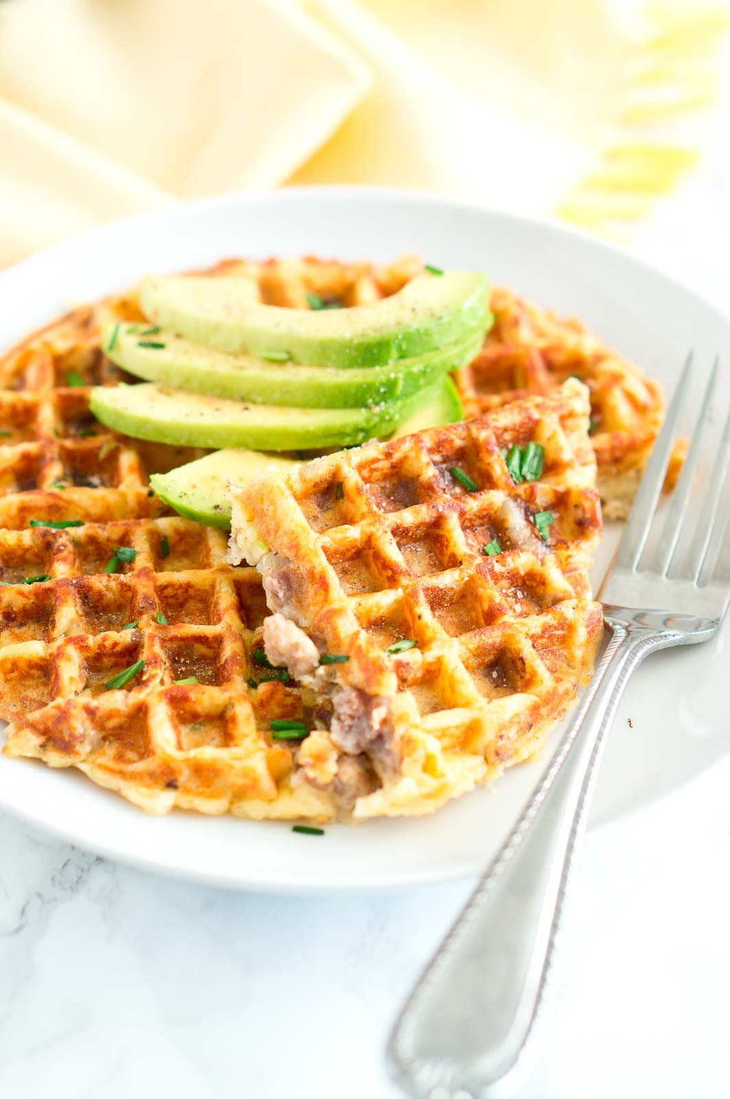 Sausage and Potato Waffles