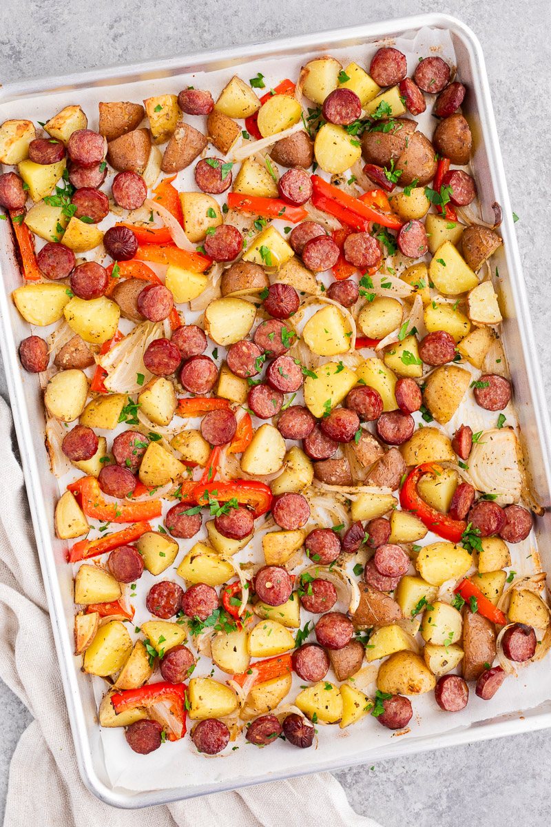 Sheet Pan Sausage and Potatoes