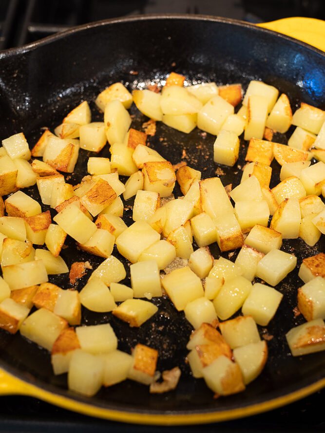 pan frying potatoes