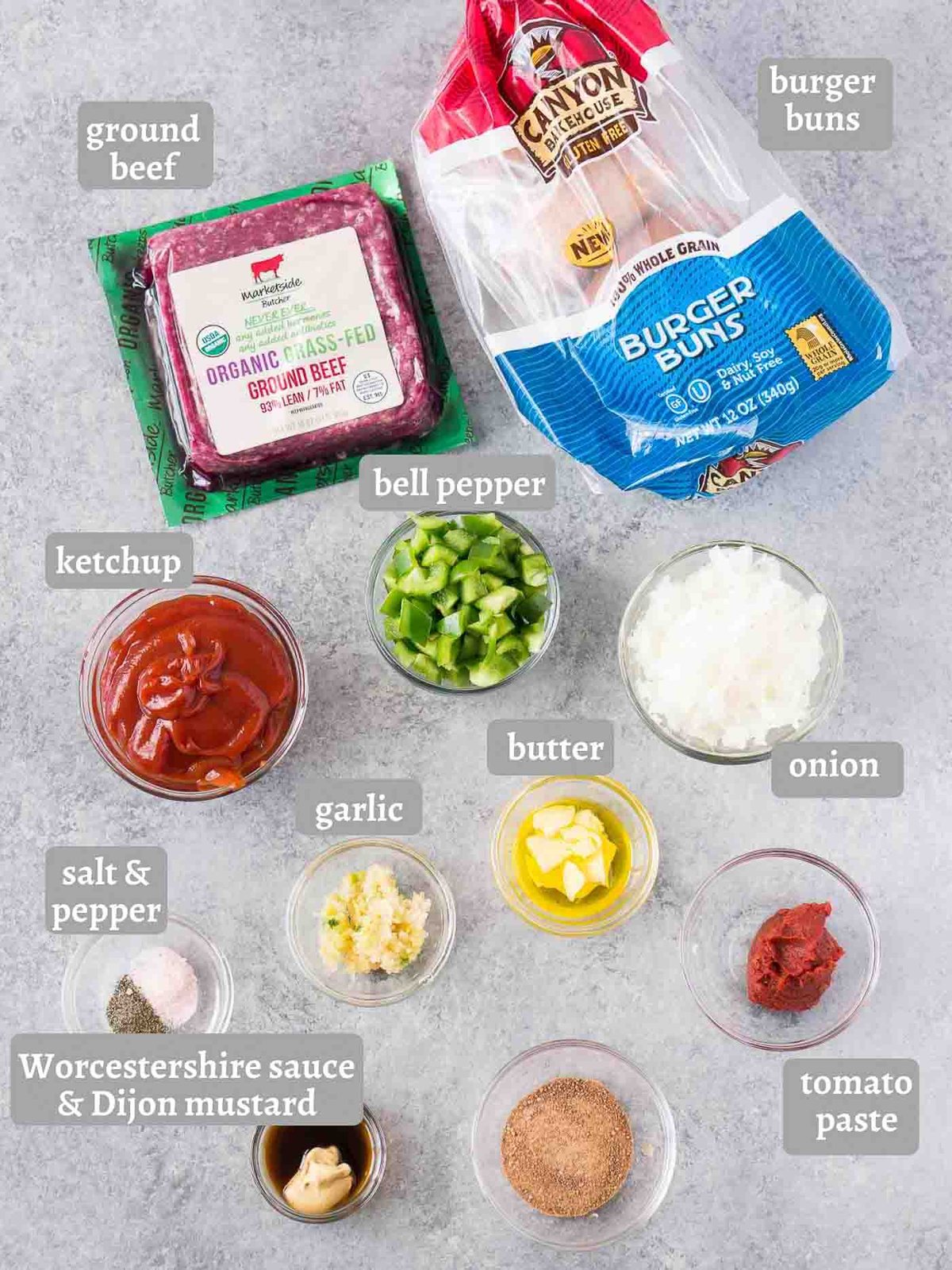 ingredients for homemade sloppy joes