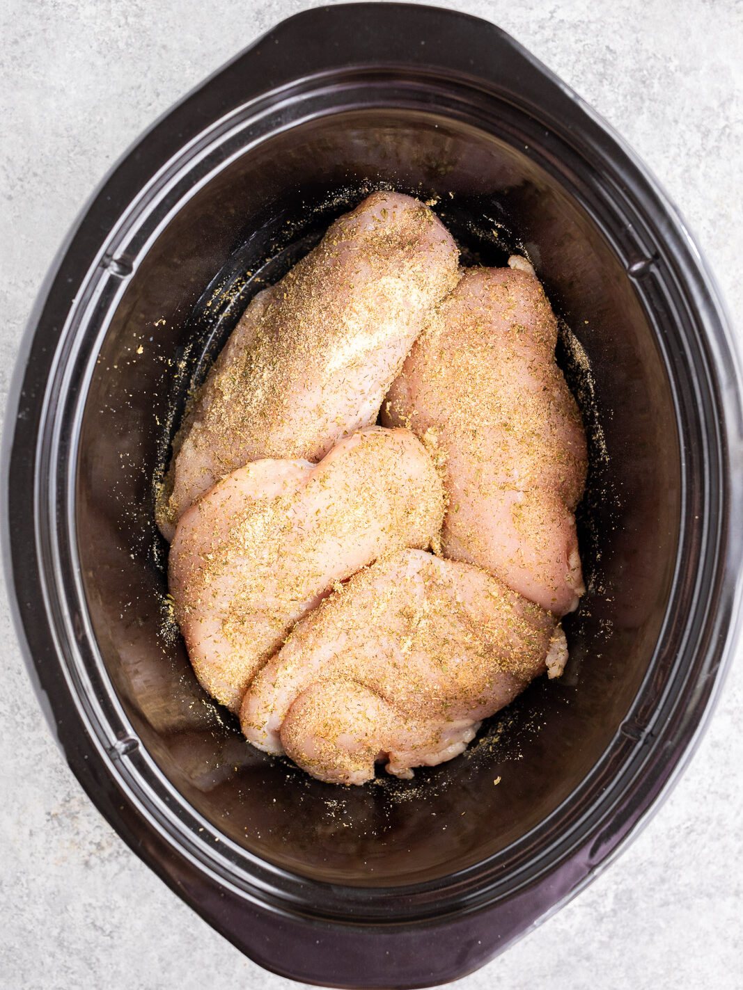 seasoned chicken in slow cooker