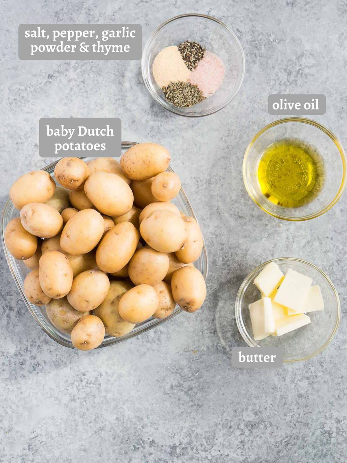 ingredients for smashed potatoes