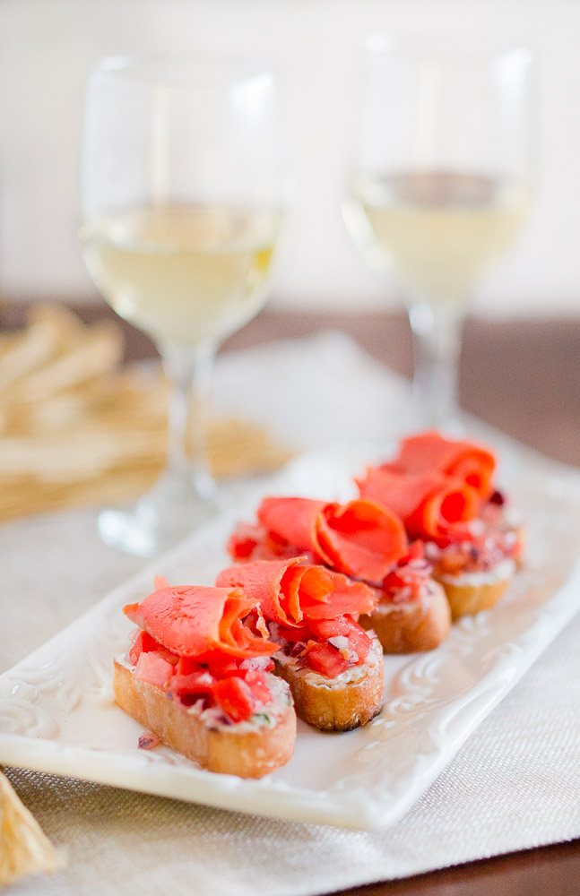 Smoked Salmon Crostini and Wine Pairing