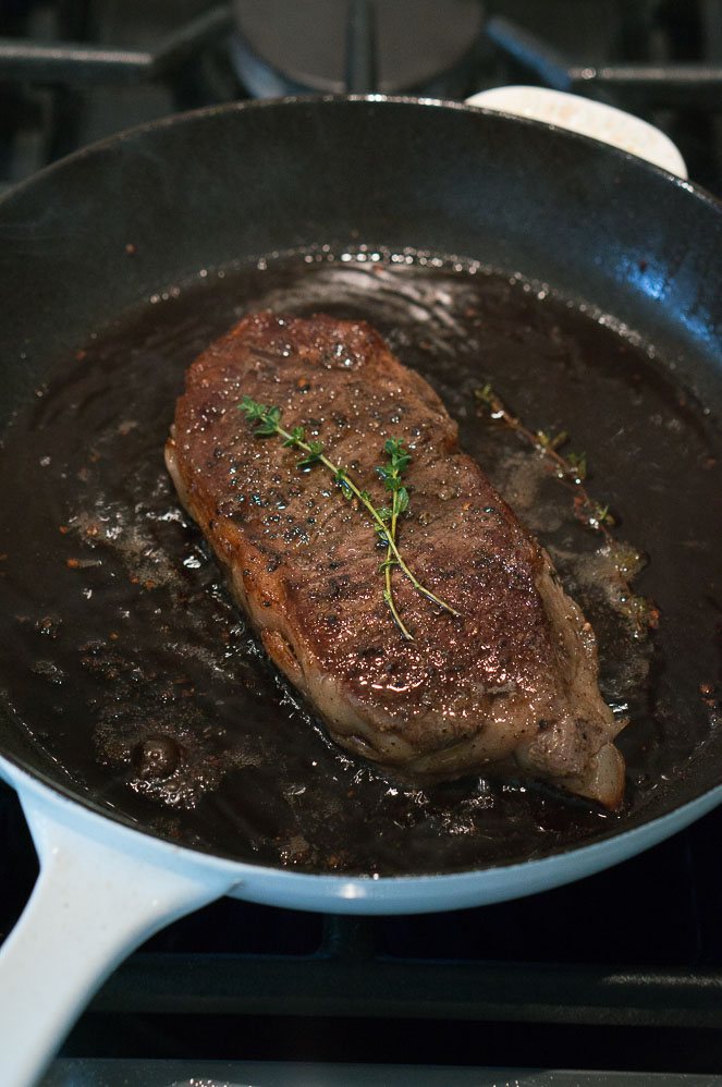 sear the sous vide steak