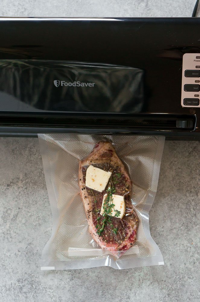 vacuum seal steaks for sous vide