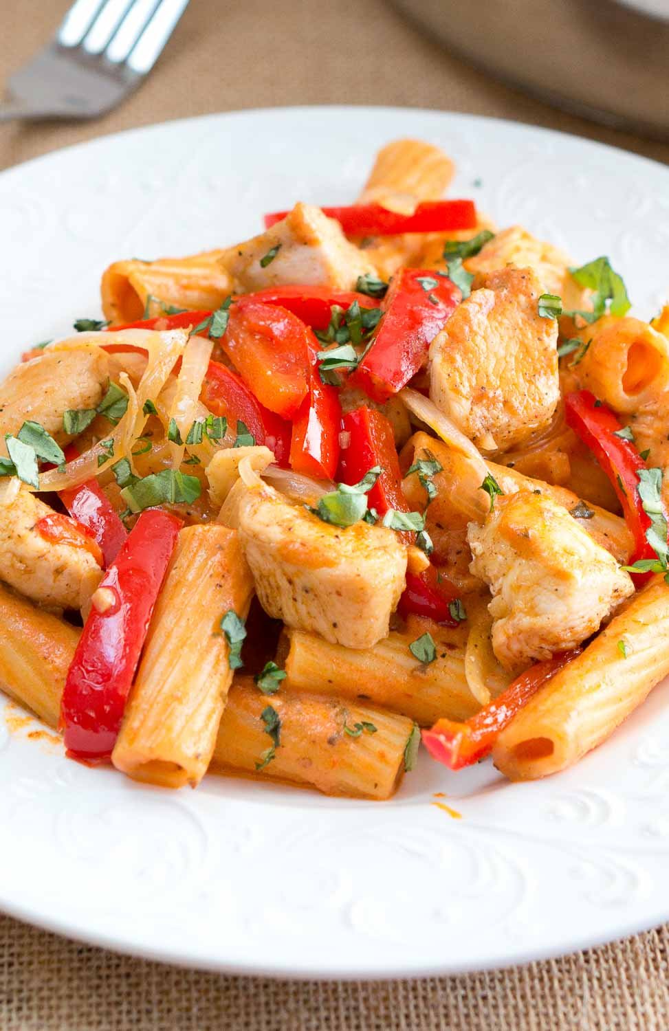 Close up of the pasta ready to eat