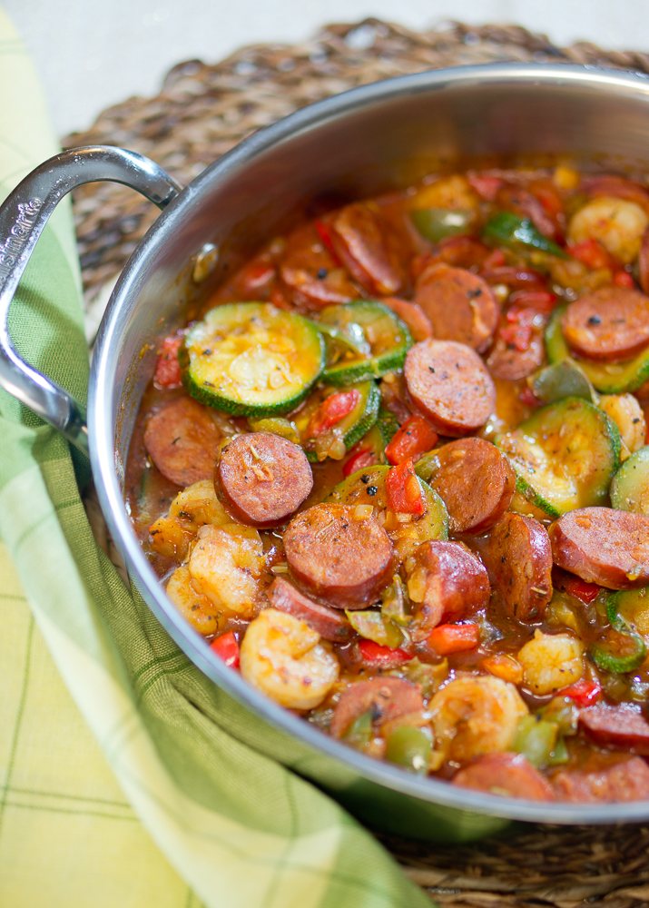 Spicy Sausage and Shrimp Skillet (Paleo)