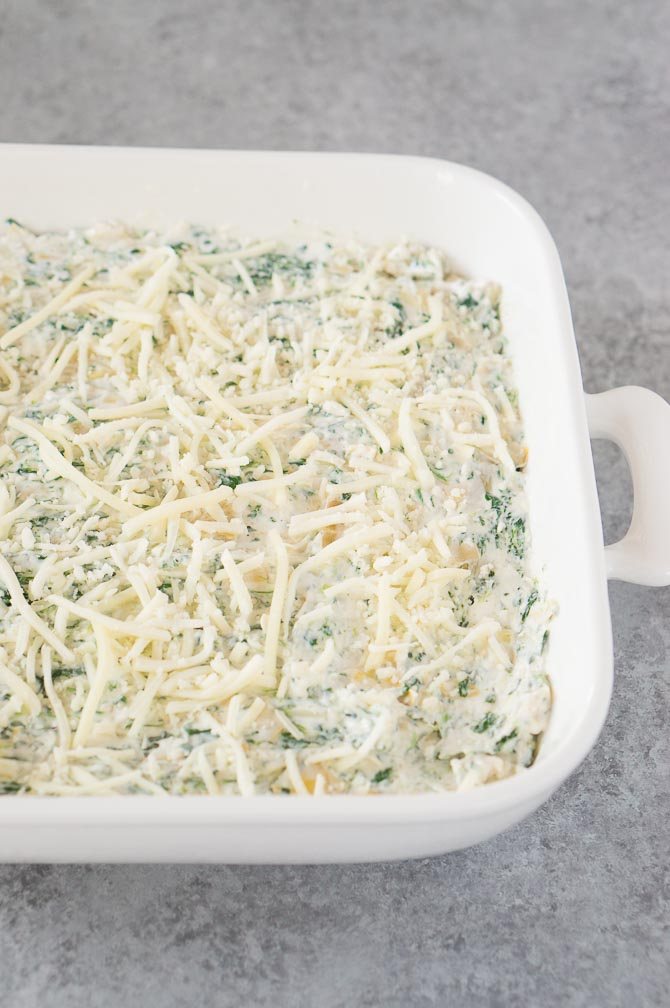 spinach artichoke dip before baking