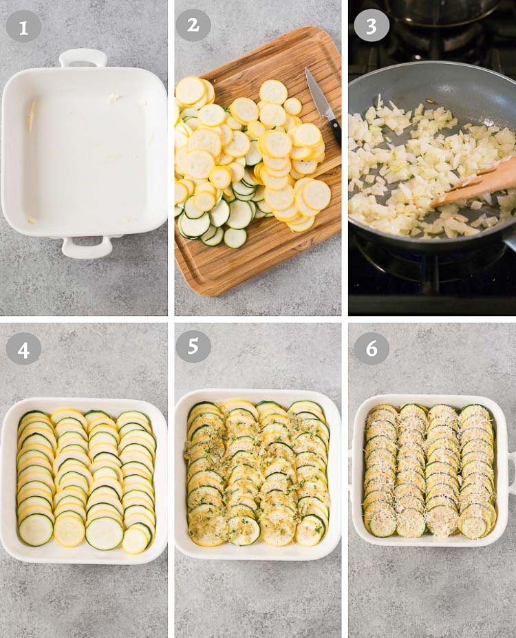 squash casserole process shots