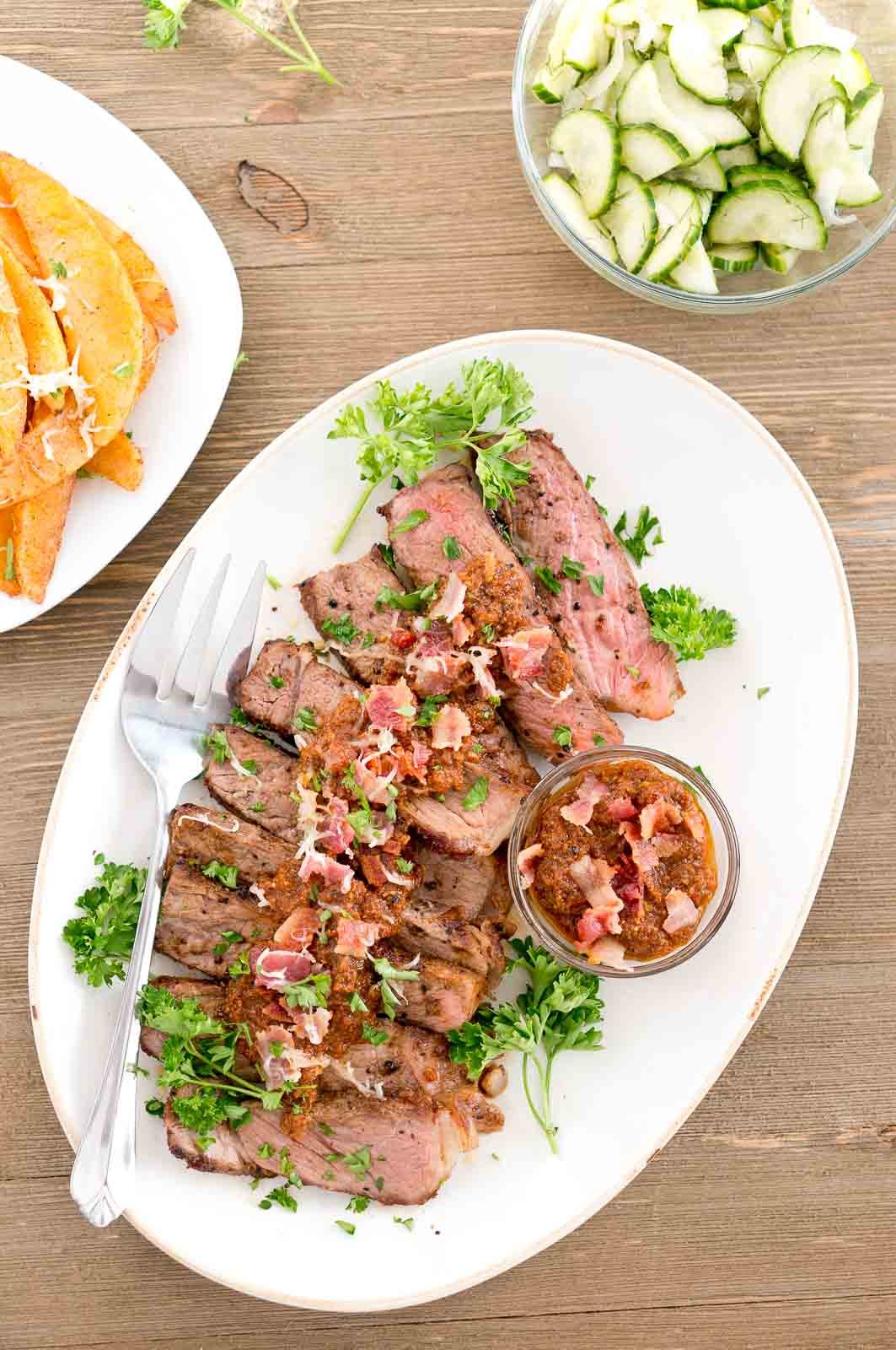 Steak with Spicy Mushroom Sauce