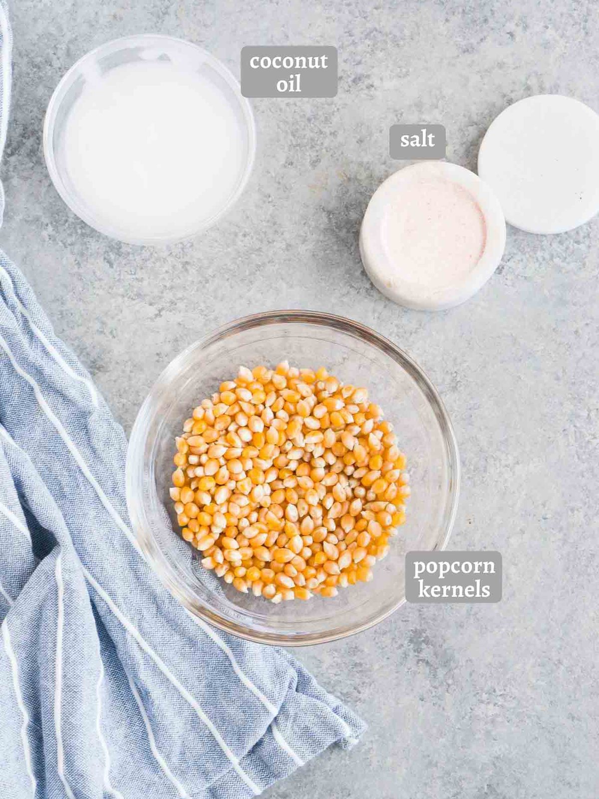 ingredients for stovetop popcorn