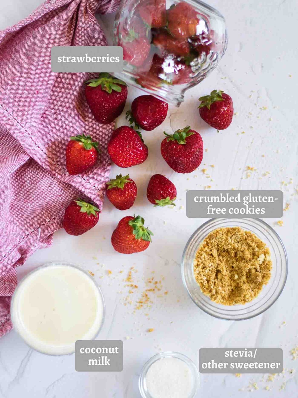 ingredients for strawberry popsicles