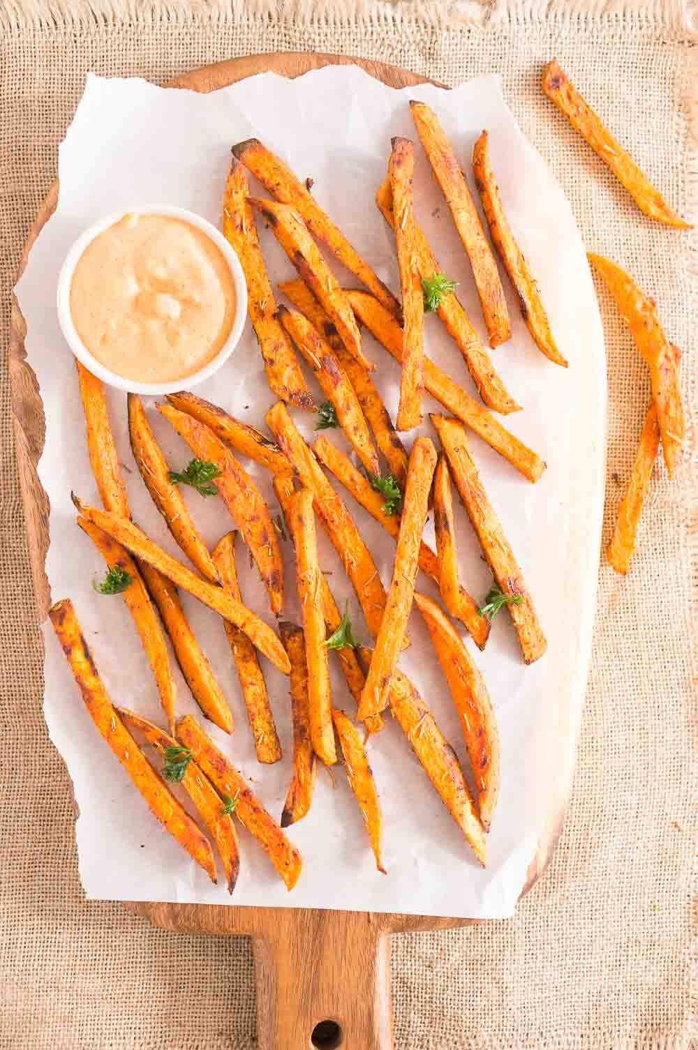 Sweet Potato Fries with Paprika Garlic Aioli