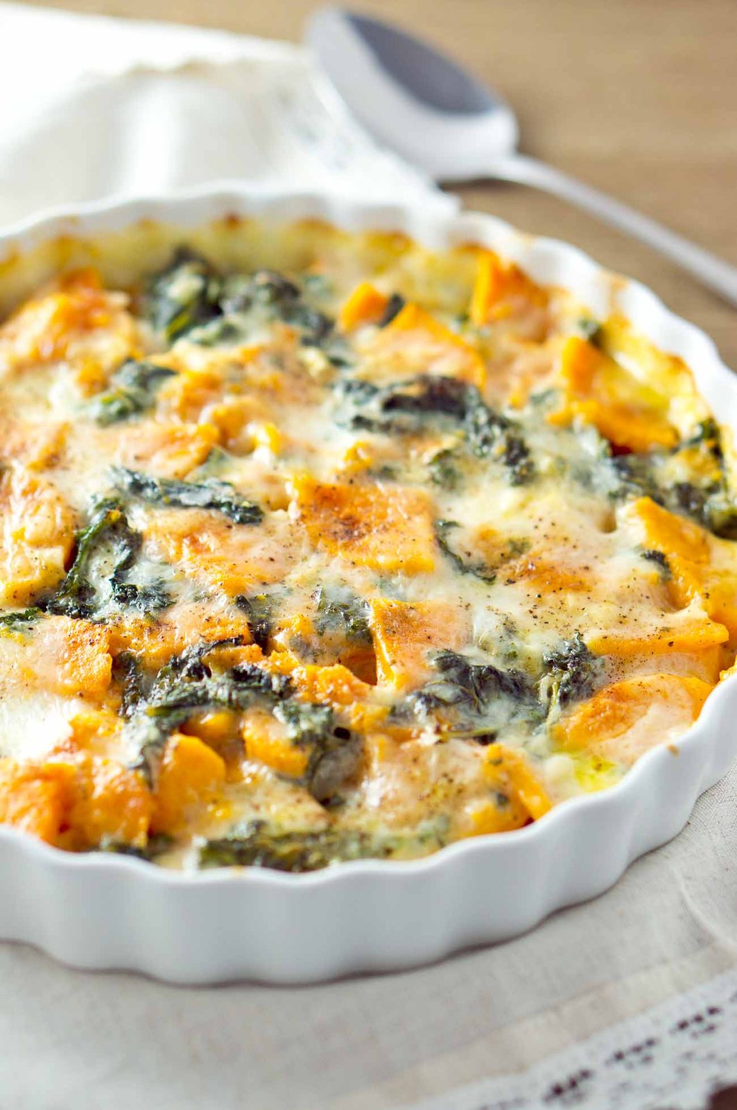 sweet potato and kale gratin