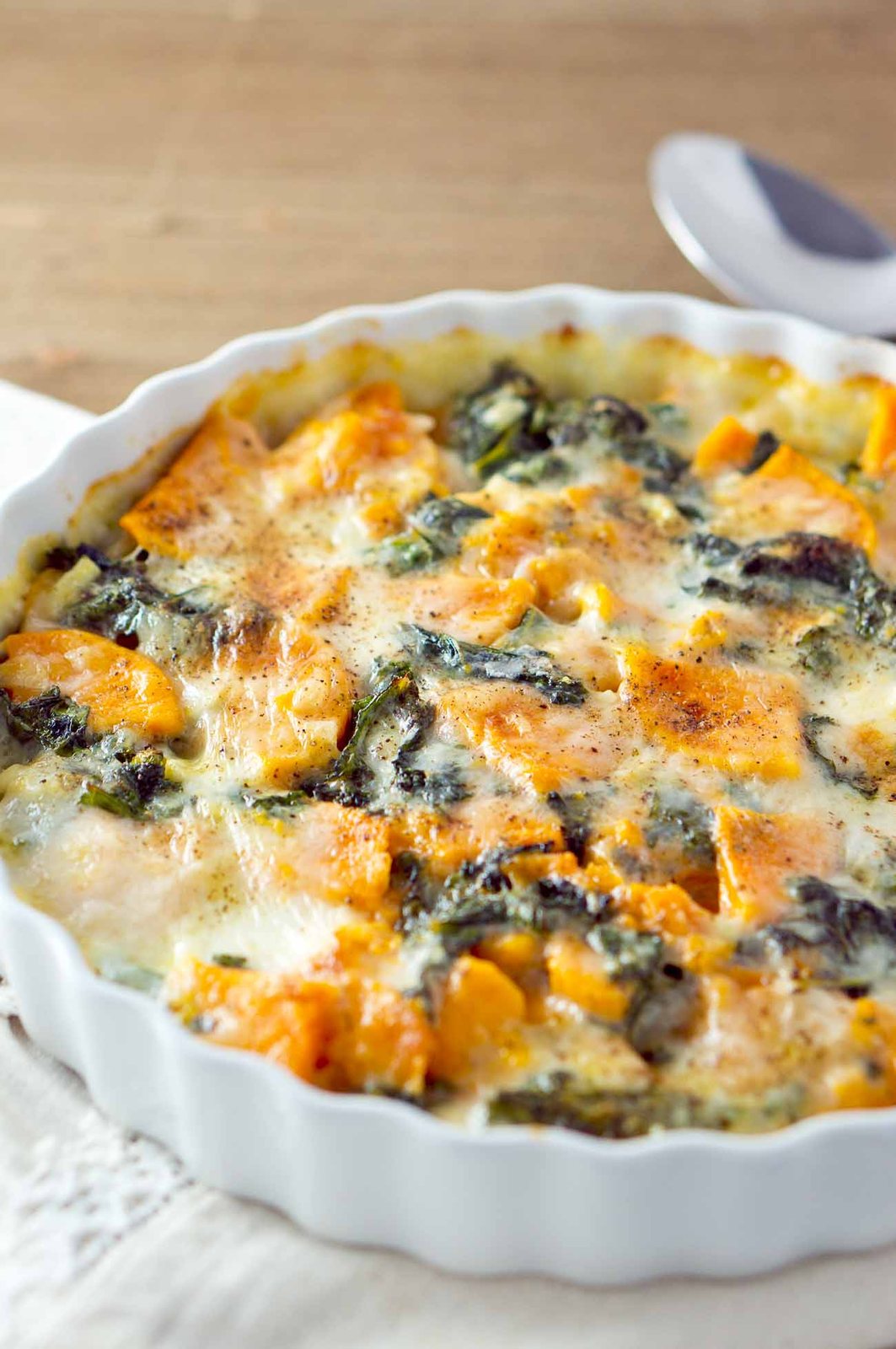 Sweet Potato and Kale Gratin