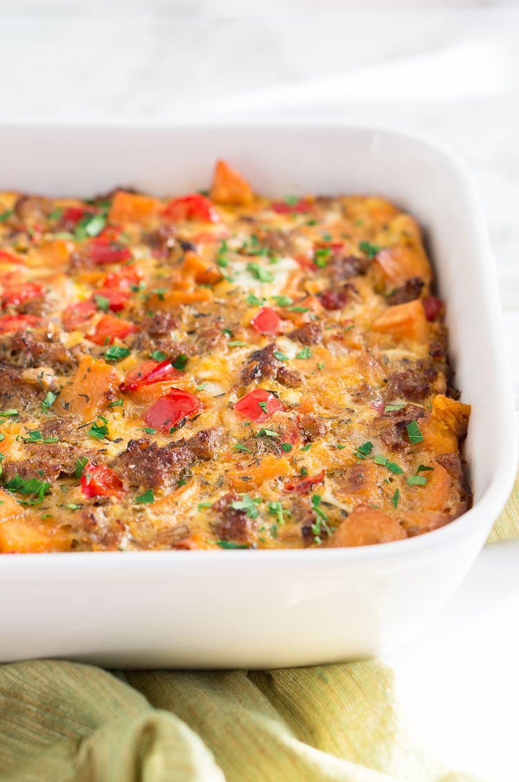 Sweet Potato Sausage and Egg Breakfast Casserole (Paleo)