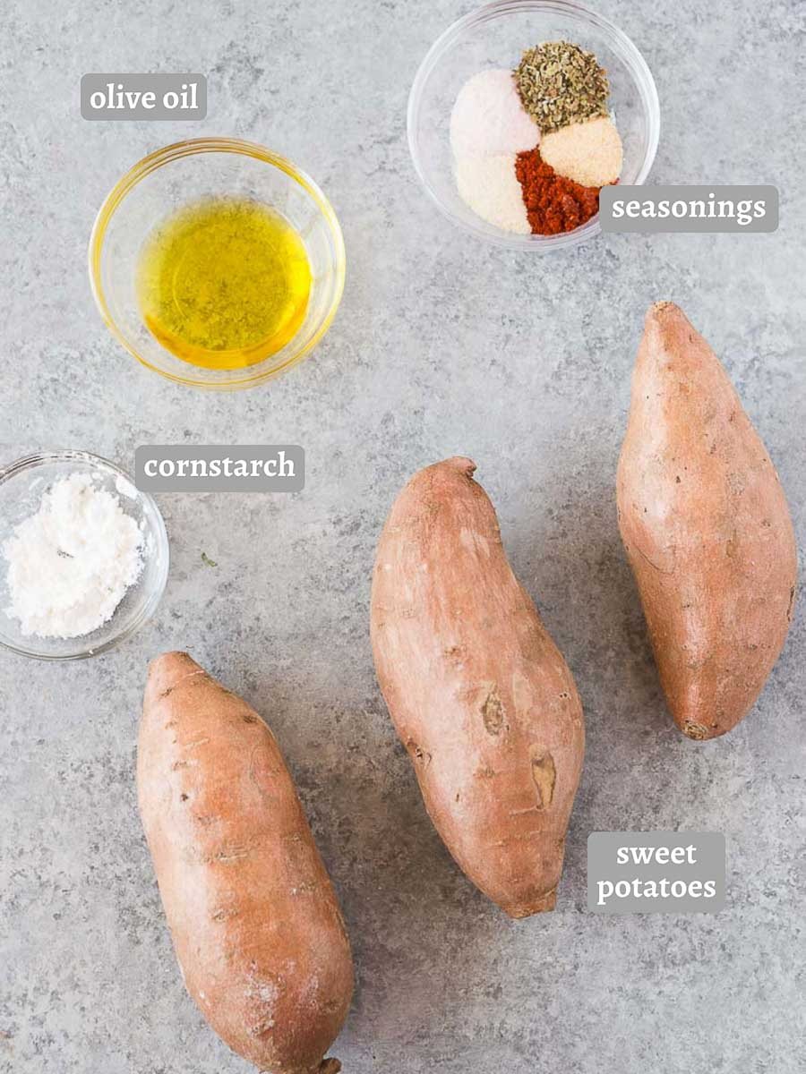 ingredients for sweet potato wedges
