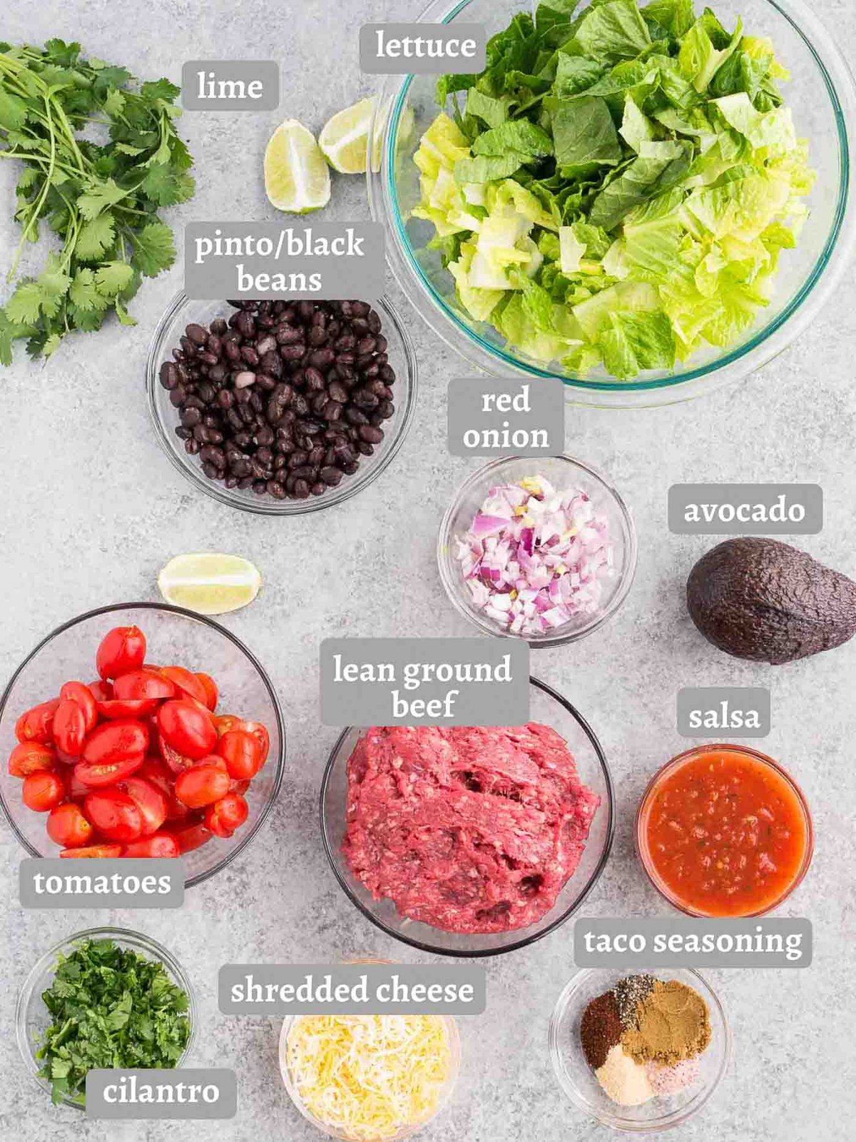 ingredients for taco salad