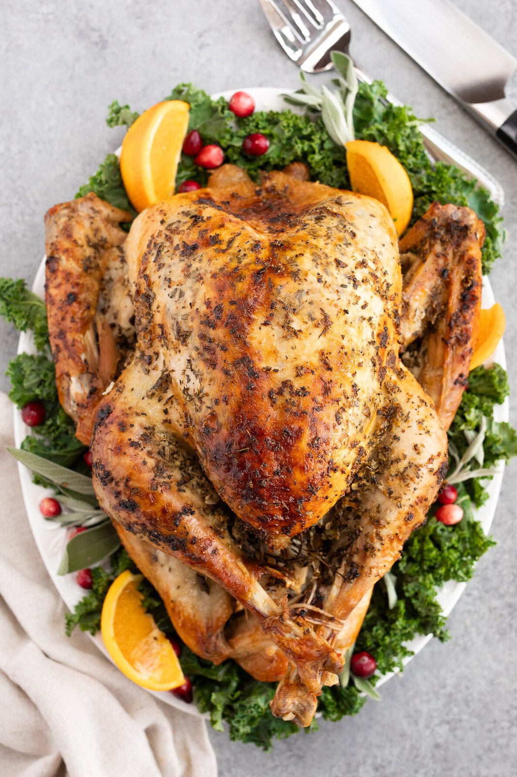 roasted thanksgiving turkey on a platter