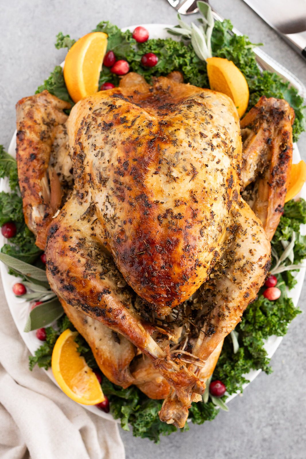 roasted thanksgiving turkey on a platter