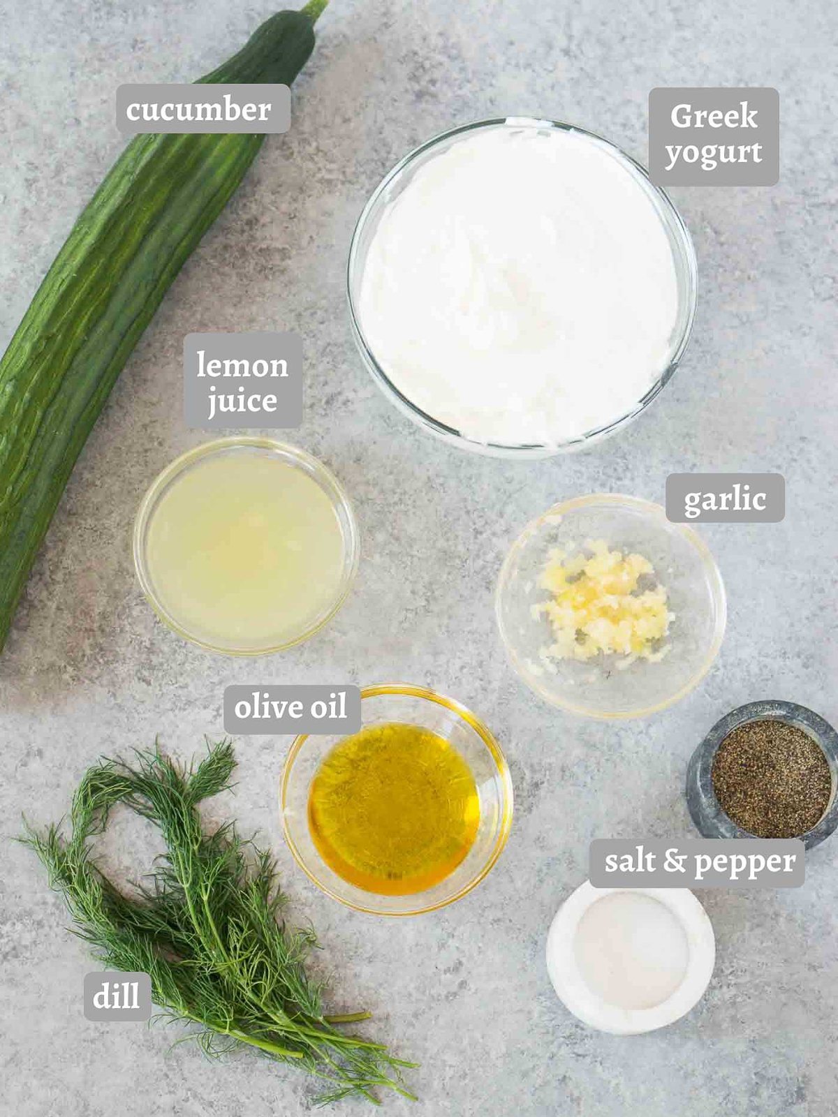 ingredients for tzatziki sauce