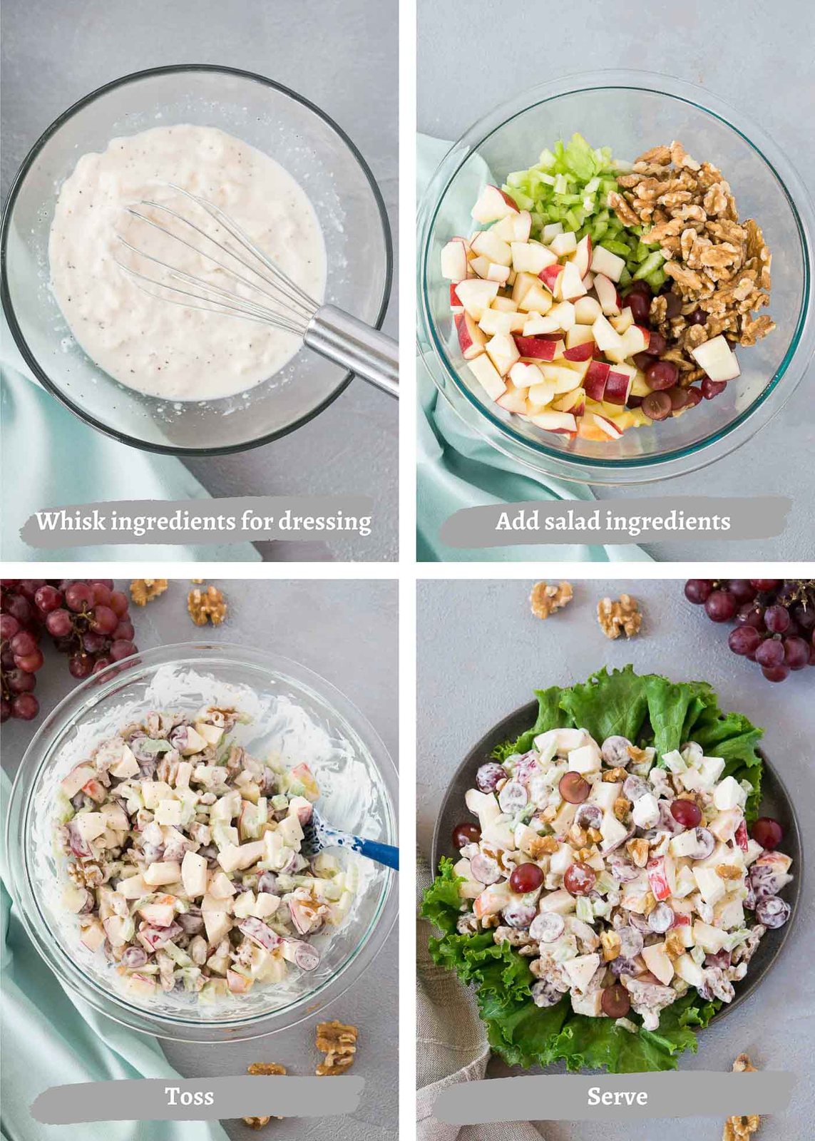 steps for making waldorf salad