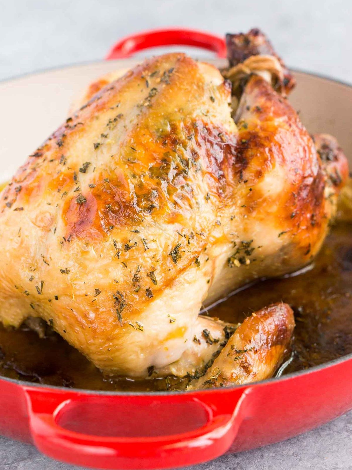 roasted chicken in a pan