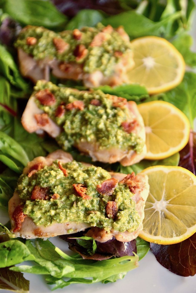 lemon chicken with mint gremolata