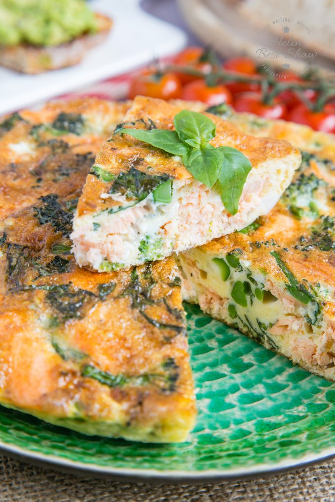 broccoli and salmon frittata