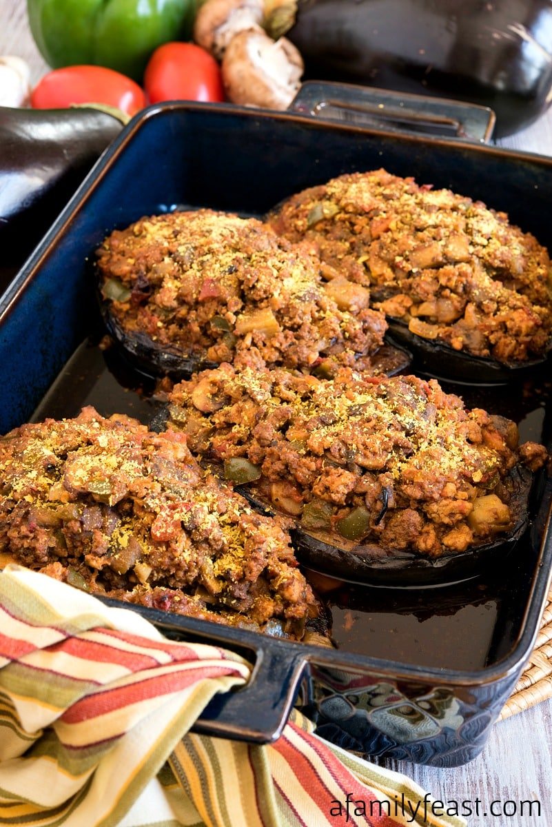 healthy stuffed eggplant dinner