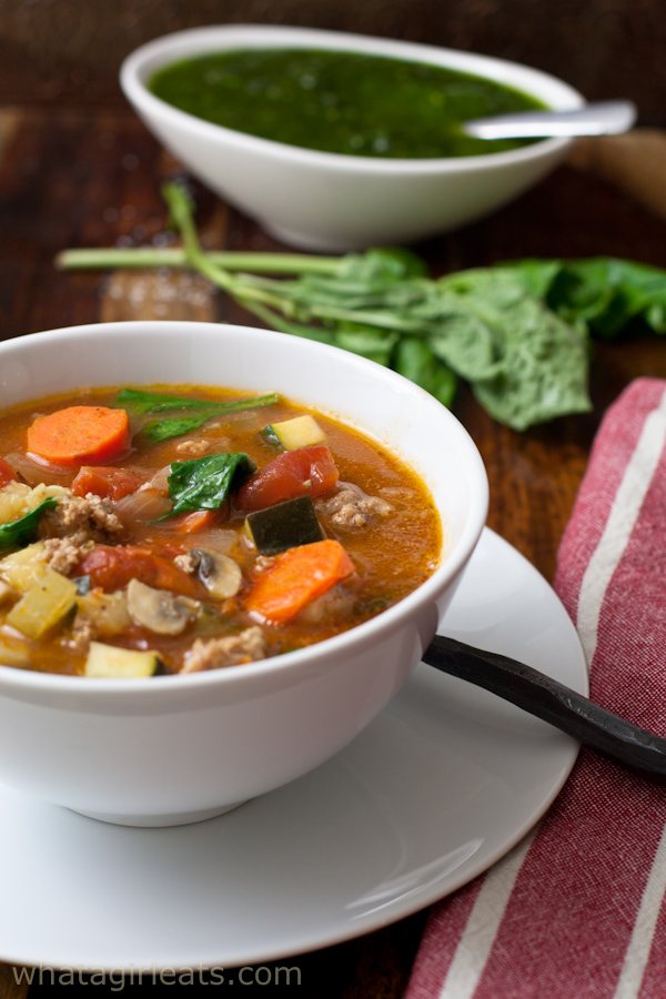 bowl of Mediterranean sausage soup