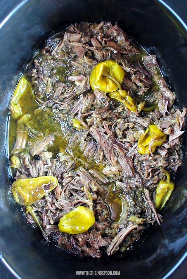 Mississippi pot roast in a crockpot