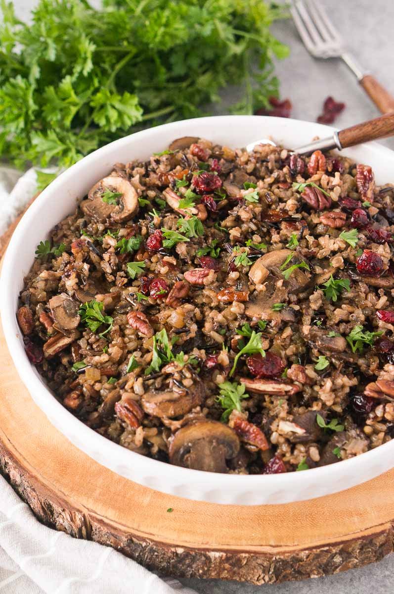 Wild Rice Pilaf with Mushrooms