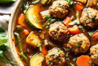 Traditional Mexican Albondigas Soup